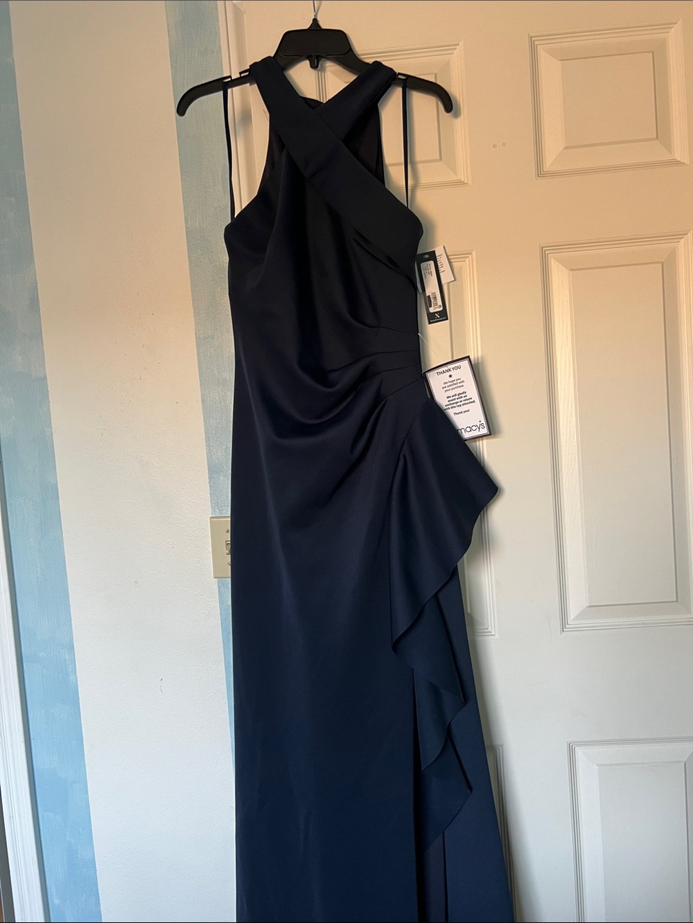 Petite Ruffle Halter Gown